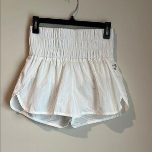 FP Movement White Athletic Shorts with Elastic Waistband